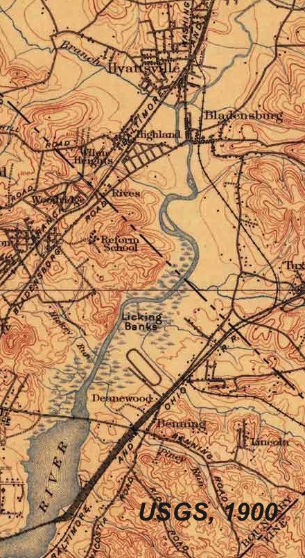 USGS Topographic Map of Anacostia River and vicinity, 1900